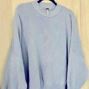 Free People live sky blue fisherman sweater, Size Large